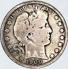 1900 BARBER SILVER HALF DOLLAR 50c VG  #MC_700