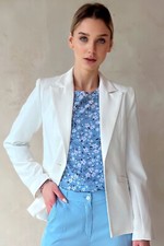 Women's white fitted elongated jacket Size 2, 4, 6, 8, 10 US Fashionable NEW