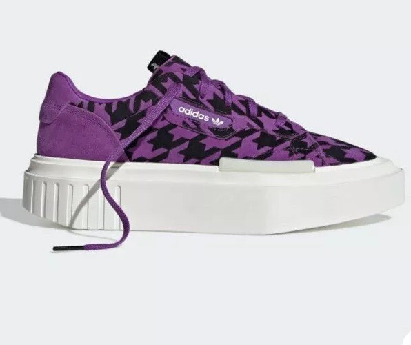 ADIDAS HYPERSLEEK PURPLE BLACK HOUNDSTOOTH SNEAKERS PLATFORM ATHLETIC SHOES SZ 6 | eBay