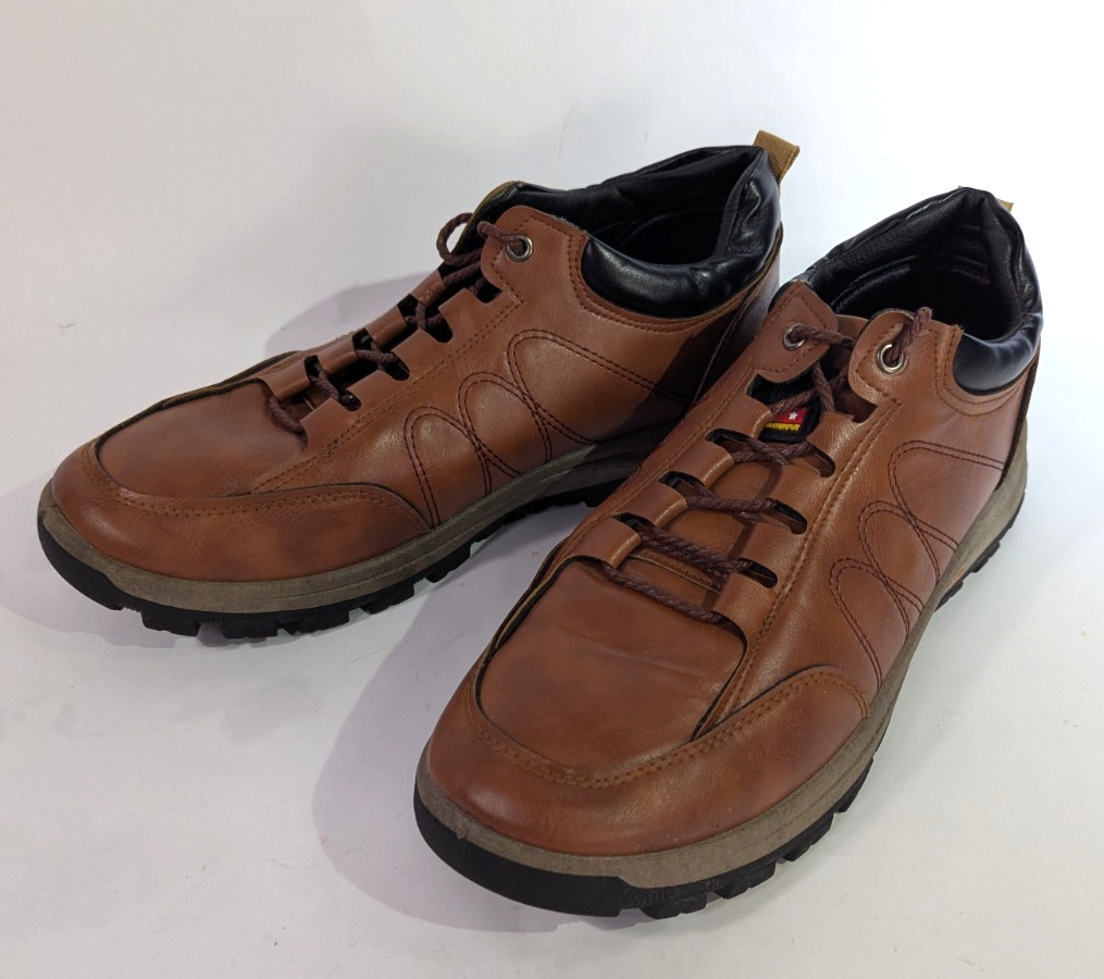 SAOLA Scarpe HTF uomo 10 5 pelle marrone stringate gomma suola Oxford comode