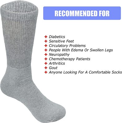Diabetic Socks Men Women Cotton Non Binding