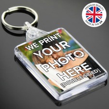 Personalised Custom Photo Gift Keyrings Key Fobs 50 x 35 mm | Medium Size