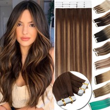 200g 80pcs Thick Skin Weft Tape In Remy Human Hair Extensions Full Head Blonde