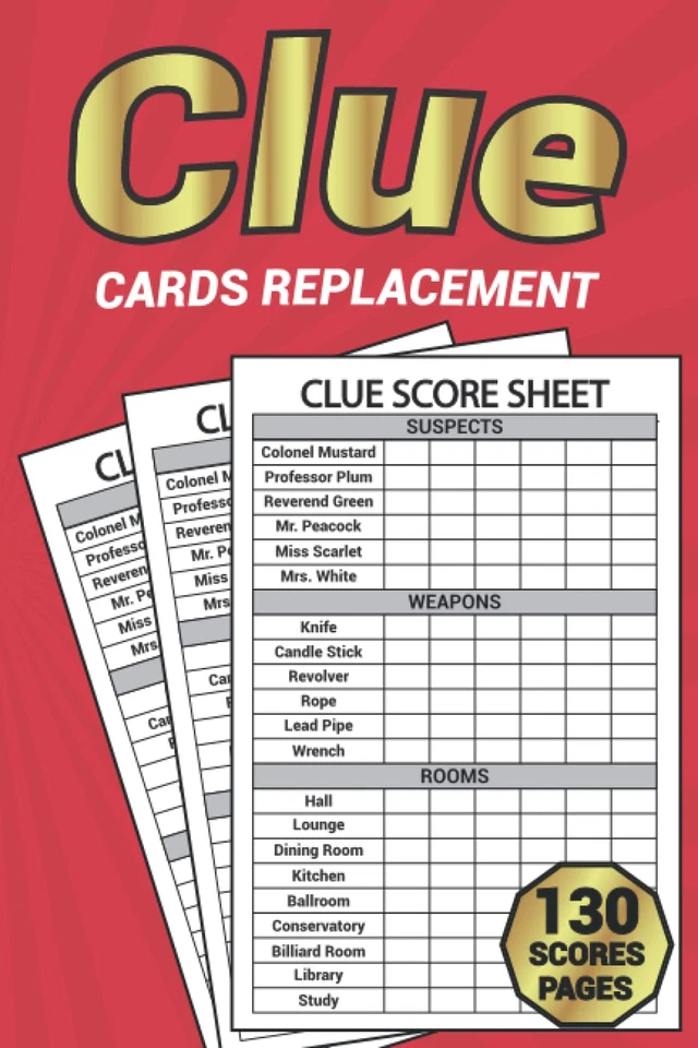 Clue Cards Replacement: Score Sheets Refills for Clue Board Game, Detective Answ - Image 3 of 4