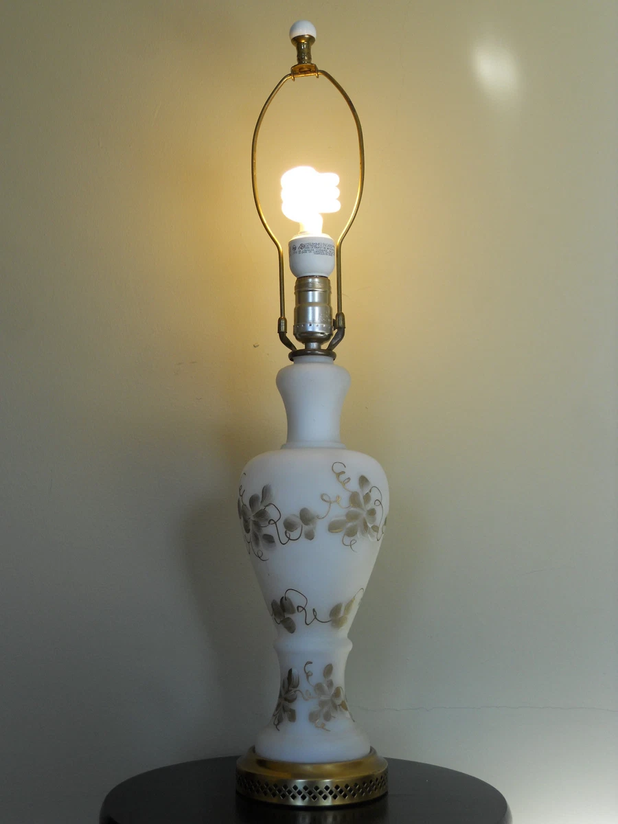 Antique white on sale glass lamp