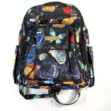 JuJuBe Butterfly Diaper Bag Backpack Changing Pad Multicolor Floral Black