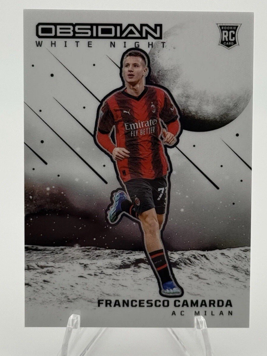 2023/24 Panini Obsidian White Night Francesco Camarda AC Milan Case Hit ROOKIE