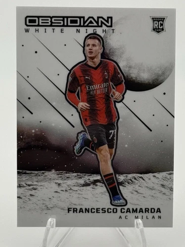2023/24 Panini Obsidian White Night Francesco Camarda AC Milan Case Hit ROOKIE