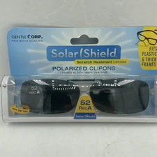 Solar Shield 52 RecA  Clipon sunglasses Blk lens with diamonds Guaranteed 2 Work