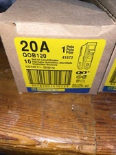 10) NEW SQUARE D 20 AMP CIRCUIT BREAKER 1 POLE 120/240 VAC QOB120 LOT OF TEN