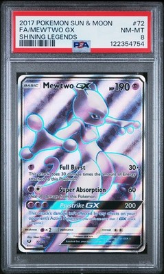 2017 POKEMON SUN & MOON SHINING LEGENDS #72 FULL ART/MEWTWO GX PSA