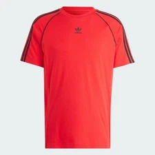 Men's Adidas Original RED SST Bonded T-Shirt Short Sleeve Trefoil Better Scarlet