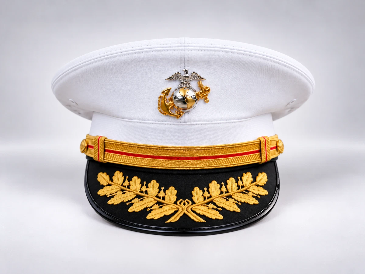 男白色军队帽| eBay
