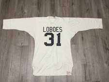 Vintage 50s Fab Knit Loboes 31 Football Jersey USA Size 42 V Neck True Vintage