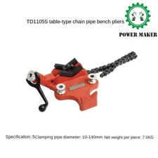 Benchtop Chain Pipe Bench Vise with Cast Iron Base and Crank Screw Table