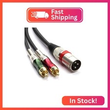SiYear 15FT XLR Male to 2 x Phono RCA Plug Adapter Y Splitter Patch Cable, 1 XLR