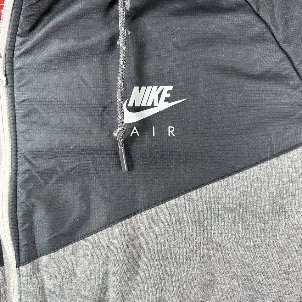 Chaqueta Nike Air para Hombres Cremallera Completa Polar Correvientos Gris/Negro Sudadera con Capucha Talla 2xl Foto 2 de 4