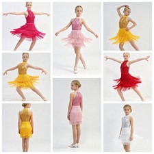 Girls Set Samba Dancewear Professional Outfits Contemporary Dress Tango Party