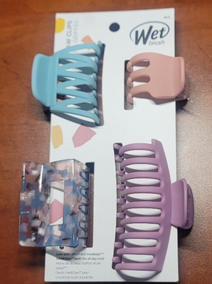 *FREE SHIP* The Wet Brush* Hair Claw Clips 4 pack multi-color NEW ladies, girls