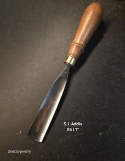 Antique Wood Carving Chisel Straight Gouge S.J. Addis #5 | 1"