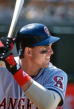 Tim Salmon California Angles looks on from the on-deck circle v th- Old Photo 1