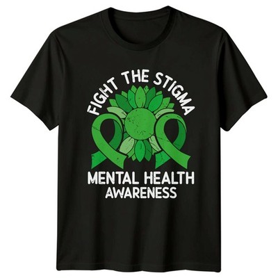 Fight The Stigma Mental Health Damen T-Shirt Bewusstsein psychische Gesundheit Geburtstag
