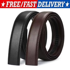 Luxury Men's Automatic Buckle Belt Ratchet Strap Black Brown Leather Strap Jeans