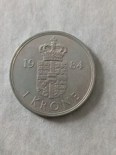 Denmark 1 Krone 1984 Circulated