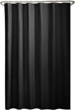 Elegant Water-Repellent Microfiber Shower Curtain Liner 70x72 , Black