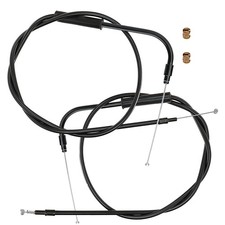 39.4" Black Vinyl Stainless Steel Braided Extended Throttle and Idle Cable Ki...