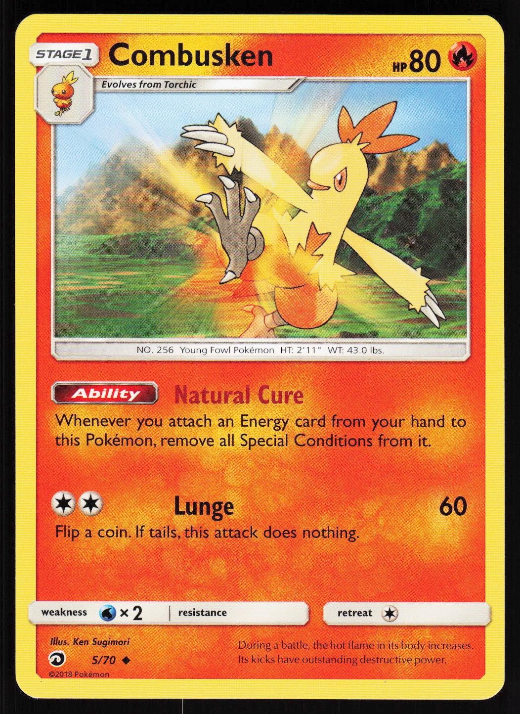 Combusken 5 70 UC Dragon Majesty Pokemon Lightly Played