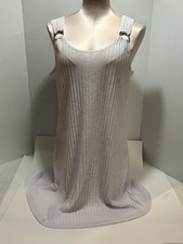 Bathing Suit Cover Up Women  s White Sleeveless Beach Swimwear M/L