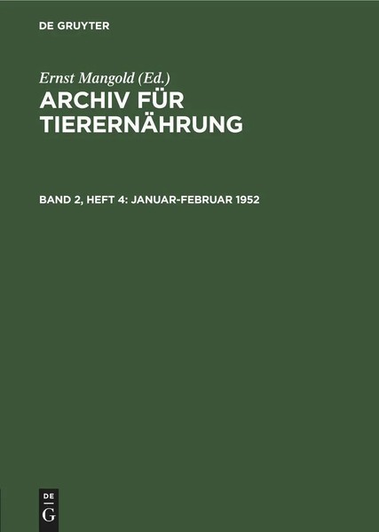 Ernst Mango*D | Januar-Februar 1952 | Buch | Deutsch | De Gruyter-image