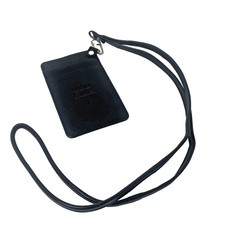Chicago Cubs Black Leather ID Card Holder Lanyard Wallet
