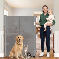 Reinforced 52" Extra Tall Pet Gate for Doorway, Jump-Resistant  Prevent Craw...