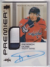 2024-25 Upper Deck Premier Acetate Rookies Auto Patch Pierrick Dube Auto Jersey