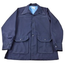 Vintage 1970s Levi's Panatela Tops Blue Western Style Button Up Shirt Jacket Mad