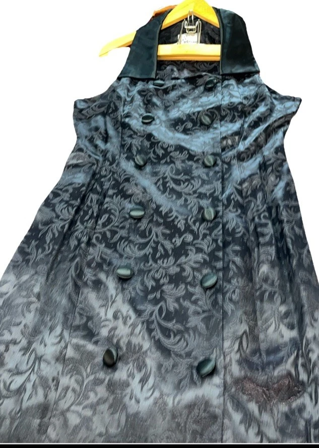 VESTIDO Vamp de Veludo Vitoriano Longo Formal Bruxa Gótico Drácula, Tamanho 14 Vintage - Imagem 3 de 4