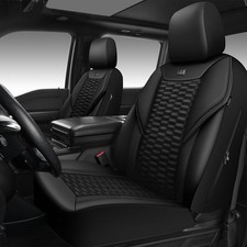 CAR PASS 3D Foam Mesh Leather Car Seat Covers Front Seats, Leather Mesh Front...