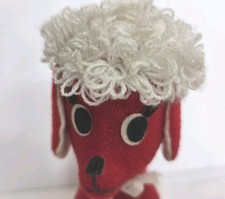 Vintage Dakin Red Poodle Dream Pets Stuffed Animal Red 8" Made in USA