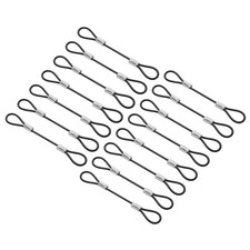 14Pcs Safety Cable Lock 4 Inch Steel Security Wire Stage Lighting Rope Black