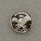 Vintage 1984  1/2 oz  .999 Silver Round ~ Sunshine Silver Mining