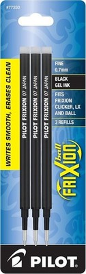 Pilot, FriXion Ball Gel Ink Refills for Erasable Pens, Fine Point 0.7 mm, Pack o
