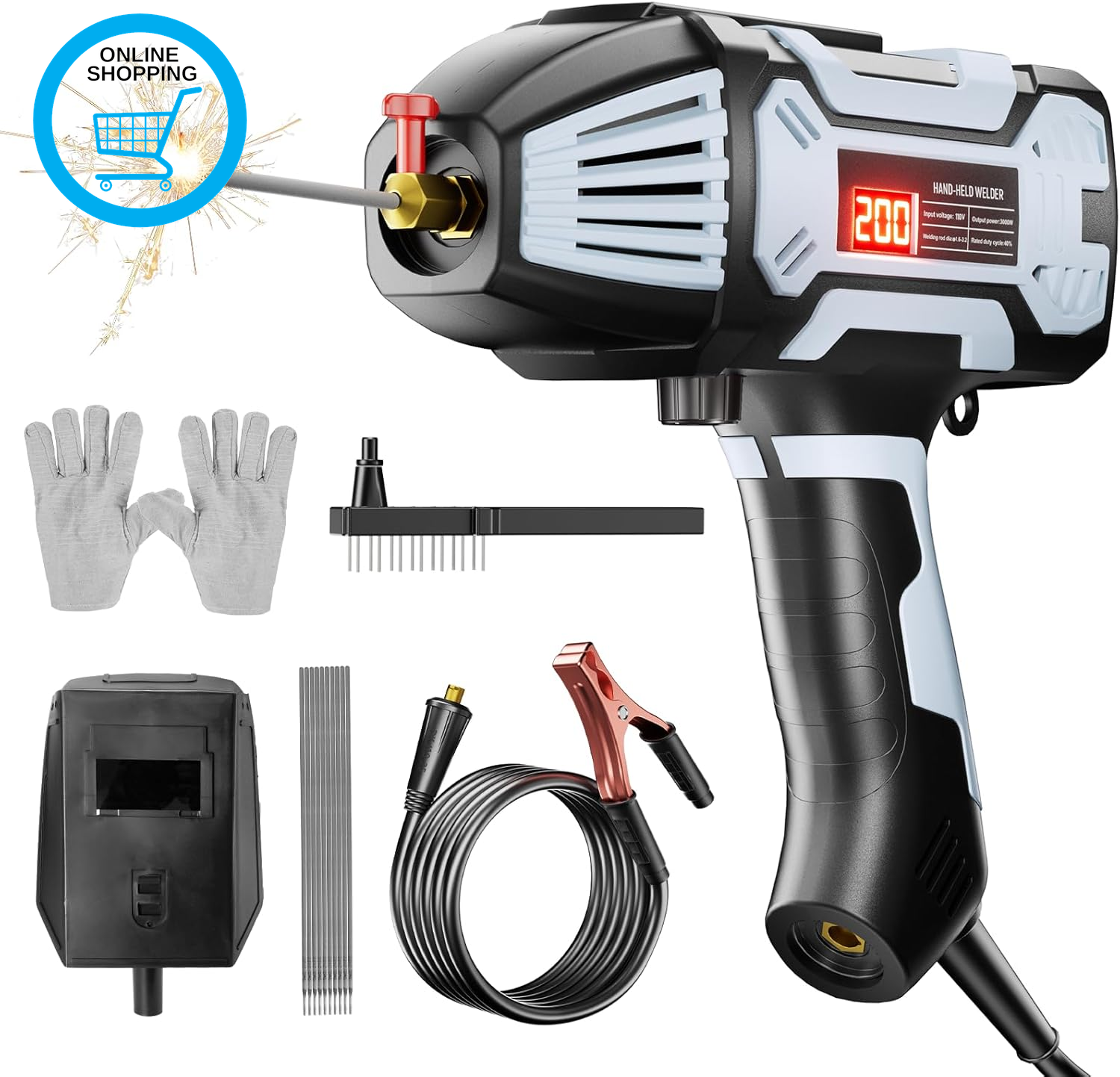 Portable Welding Machine Handheld, 220V Hand Held ARC Welder with IGBT Inverter