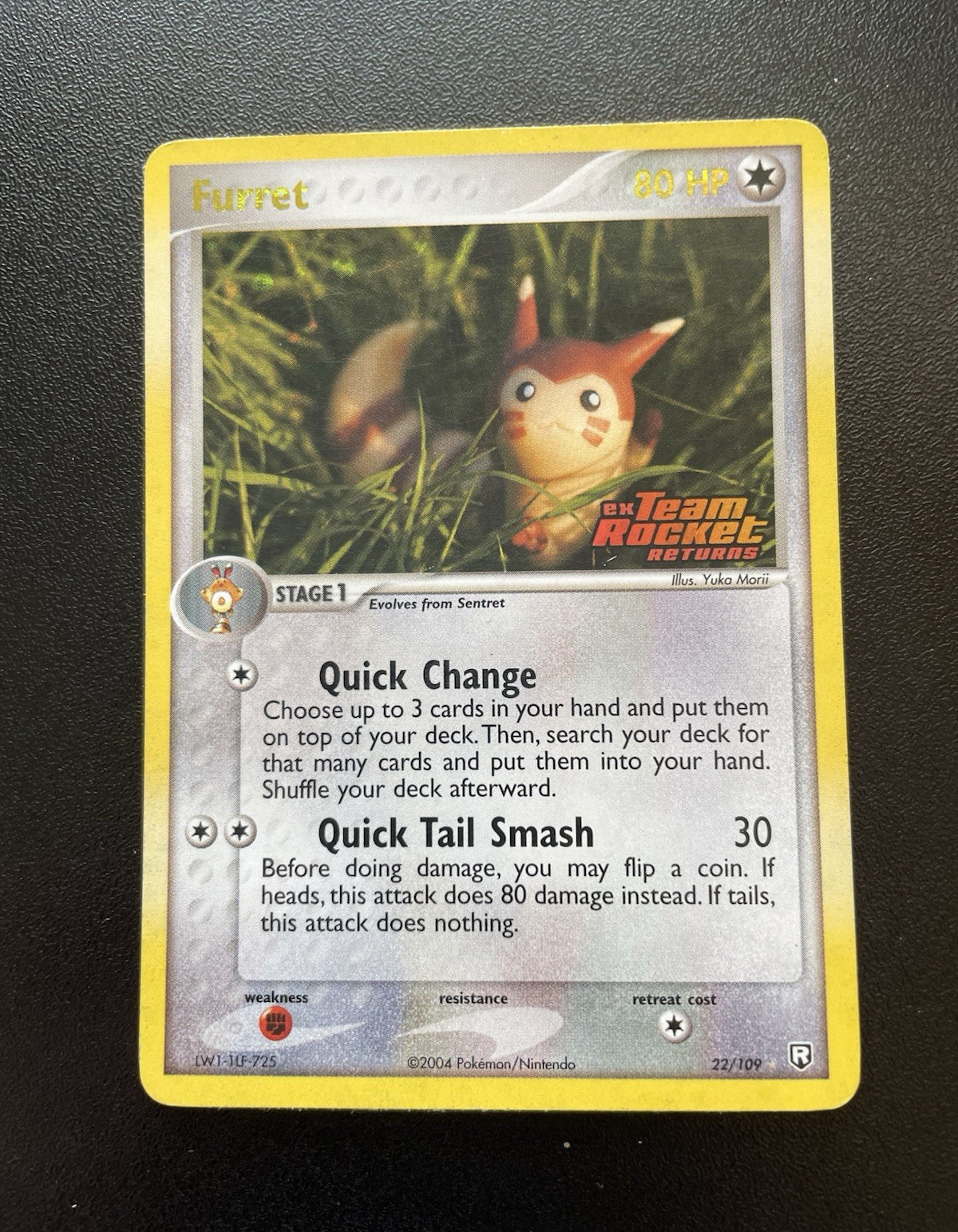 Pokémon TCG Furret 22/109 EX Team Rocket Returns Reverse Holo Rare 80 HP EN
