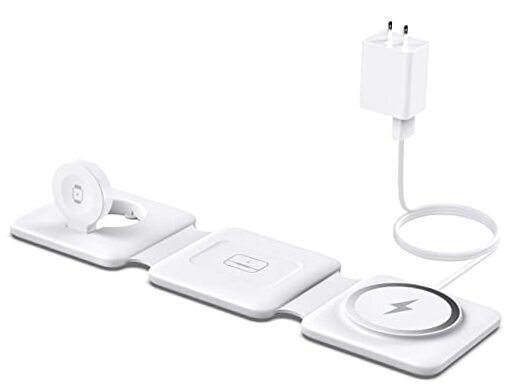 Charging Station for Apple Multiple Devices - 3 in 1 Foldable Magnetic White-image