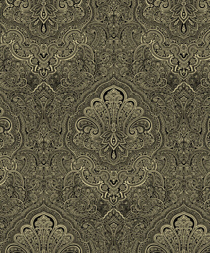 Exclusive Henna Velvet Flock Red Gold Purple Damask Shimmer Oriental Wallpaper - Picture 3 of 28