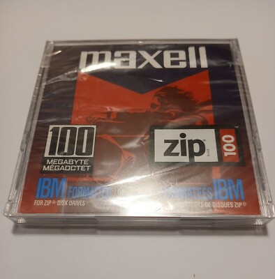 MAXELL Zip Disk 100MB, IBM Formatted, NEW **Factory Sealed**