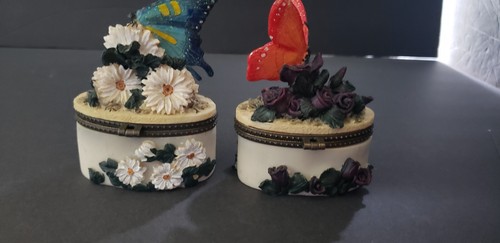 Butterfly Ring Trinket Box Lot - Picture 3 of 5