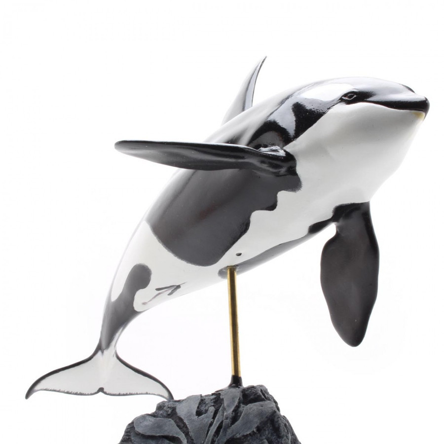 Kaiyoukoubou Killer Whale orca Real Figure Fish Carving From Japan F/S